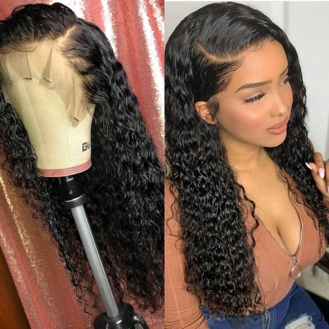 B Top Virgin 13x4 Deep Wave Lace Front Transparent Wig 180 Density with Baby Hair - Hershow Hair