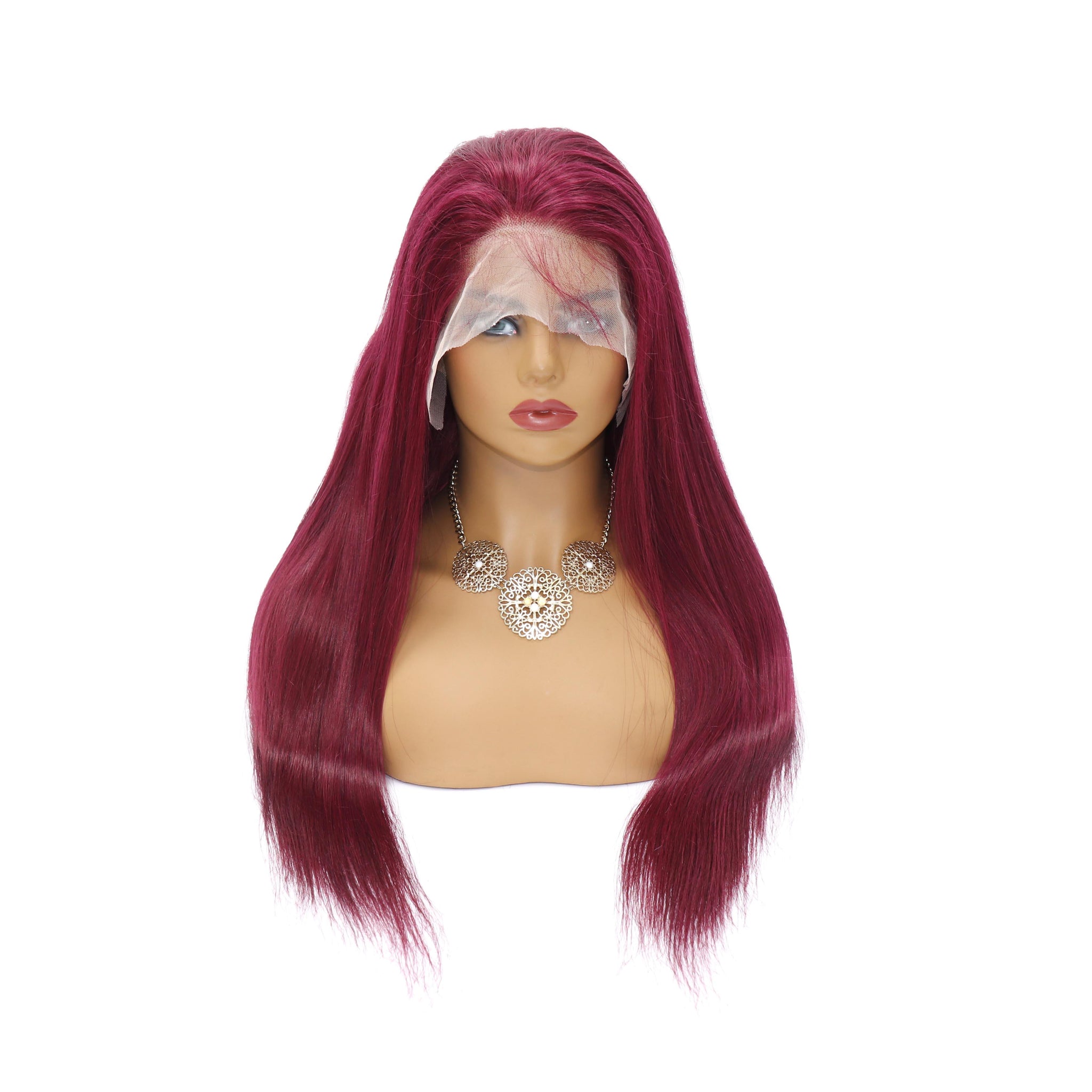 Top Virgin 13x4 Straight Hair Lace Front 99J Wig 180% Density - Hershow Hair