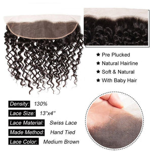 100% Top Virgin Hair Deep Wave 13x4 TP Lace Frontal - Hershow Hair