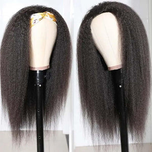 B Top Virgin Kinky Straight Headband Wig 150 Density - Hershow Hair