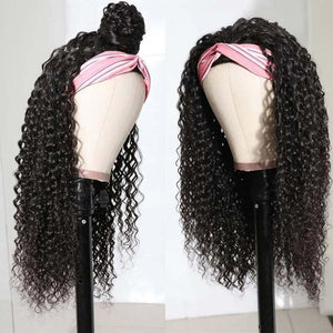 B Top Virgin Deep Wave Headband Wig 150 Density - Hershow Hair