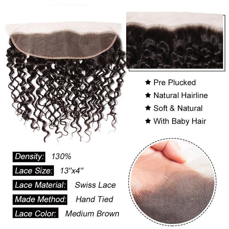 100% Top Virgin Hair Italian Curly 13x4 TP Lace Frontal - Hershow Hair