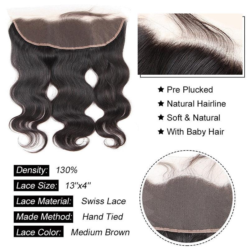 100% Top Virgin Hair Body Wave 13x4 HD Lace Frontal - Hershow Hair