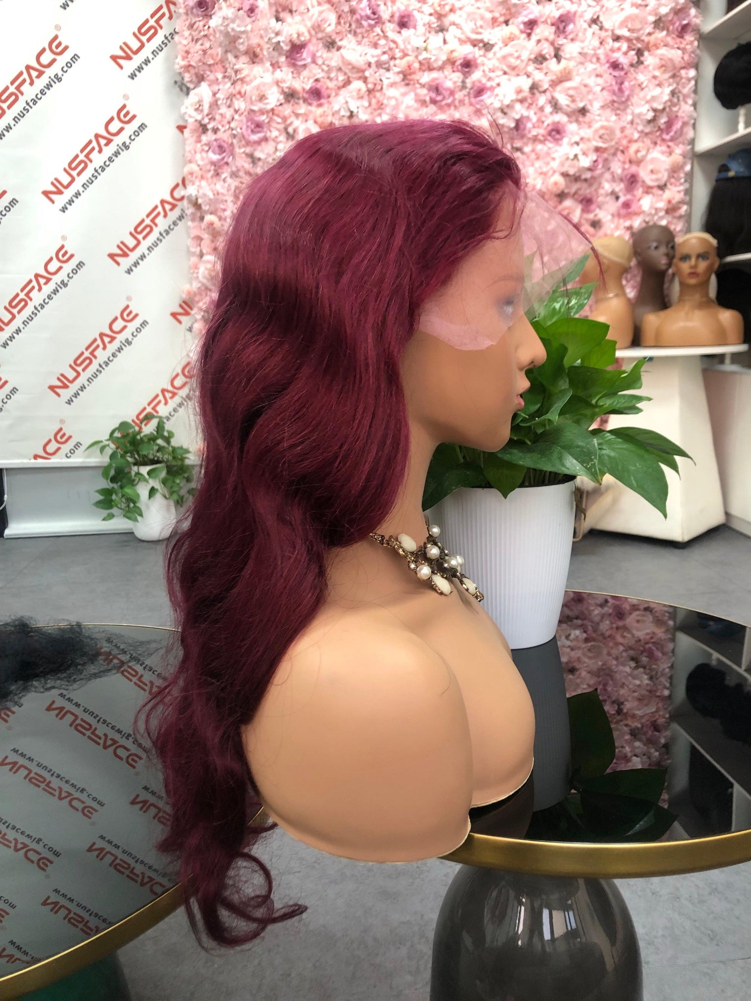 Top Virgin 13x4 Body Wave Hair Lace Front 99J Wig 180% Density - Hershow Hair