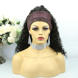 B Top Virgin Deep Wave Headband Wig 150 Density - Hershow Hair