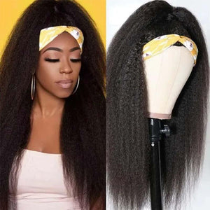 B Top Virgin Kinky Straight Headband Wig 150 Density - Hershow Hair