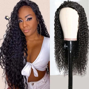 B Top Virgin Deep Wave Headband Wig 150 Density - Hershow Hair