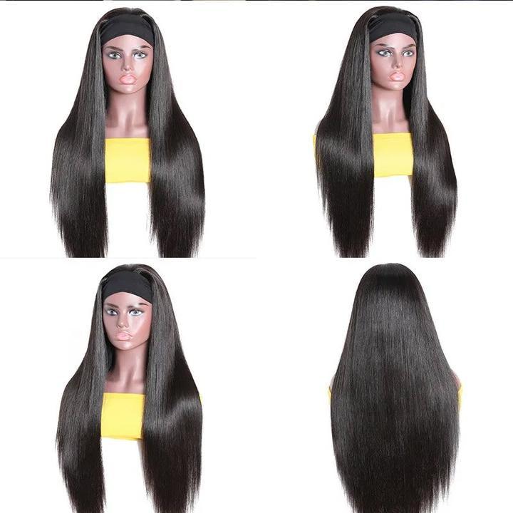 B Top Virgin Silky Straight Headband Wig 150 Density - Hershow Hair