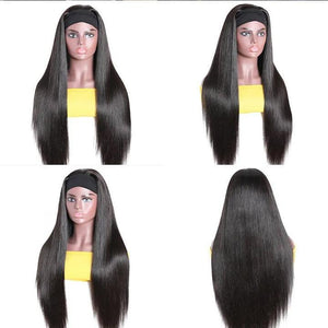 B Top Virgin Silky Straight Headband Wig 150 Density - Hershow Hair