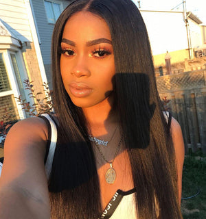 B Top Virgin Straight Hair 3 Bundles with 4x4 Transparent Lace Closure - Hershow Hair