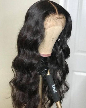 Top Virgin 13x6 Body Wave Lace Front Wig 180 Density with Baby Hair - Hershow Hair