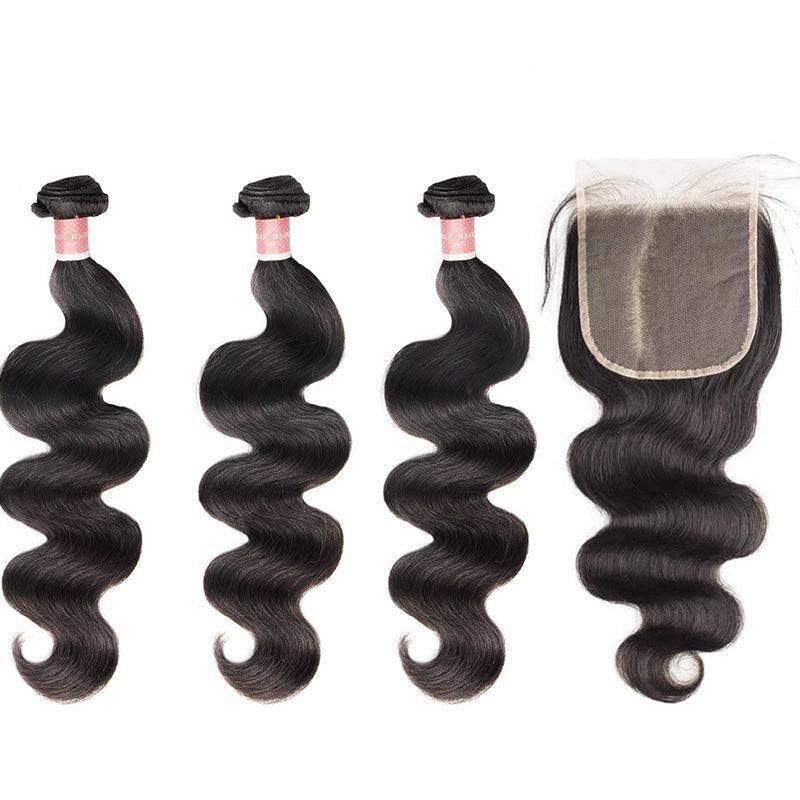 B Top Virgin Body Wave 3 Bundles with 5x5 HD Lace Closure - Hershow Hair