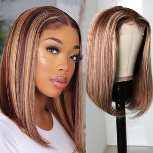 Hottest Piano / Chocolate / Hightlights Blonde Bob T-Part wigs - Hershow Hair