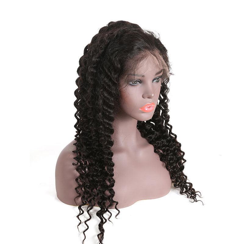 Top Virgin 13x6 Deep Wave Lace Front Wig 180 Density with Baby Hair - Hershow Hair