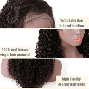 Top Virgin 13x6 Deep Wave Lace Front Wig 180 Density with Baby Hair - Hershow Hair