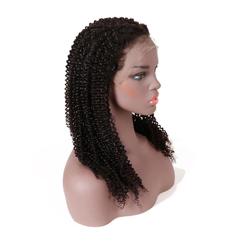 B Top Virgin 13x4 Kinky Curlyl Lace Front Transparent Wig 180 Density with Baby Hair - Hershow Hair